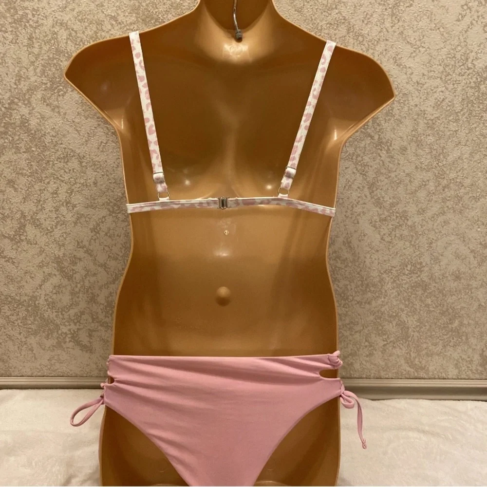 SHEIN Light Pink Leopard Bikini Set